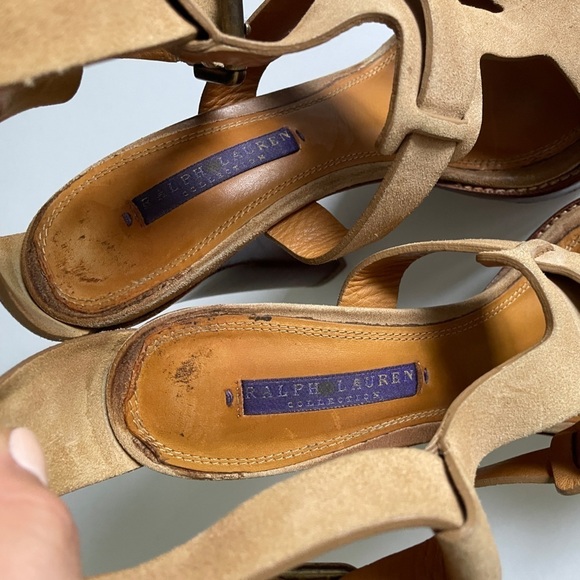 Ralph Lauren Collection suede high heel sandals size 8 - Picture 9 of 16
